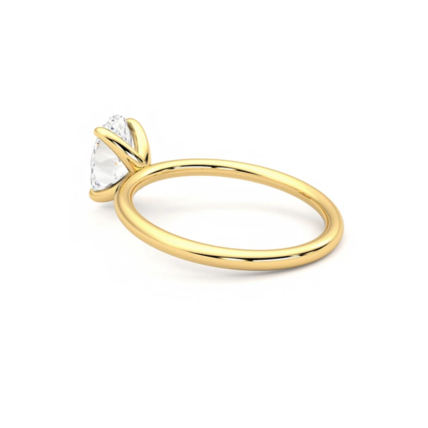 Oval Elongated Cut 3 Carat Solitaire Ring - 4 Prongs - Lab Diamond - IGI Certified Aura Diamonds
