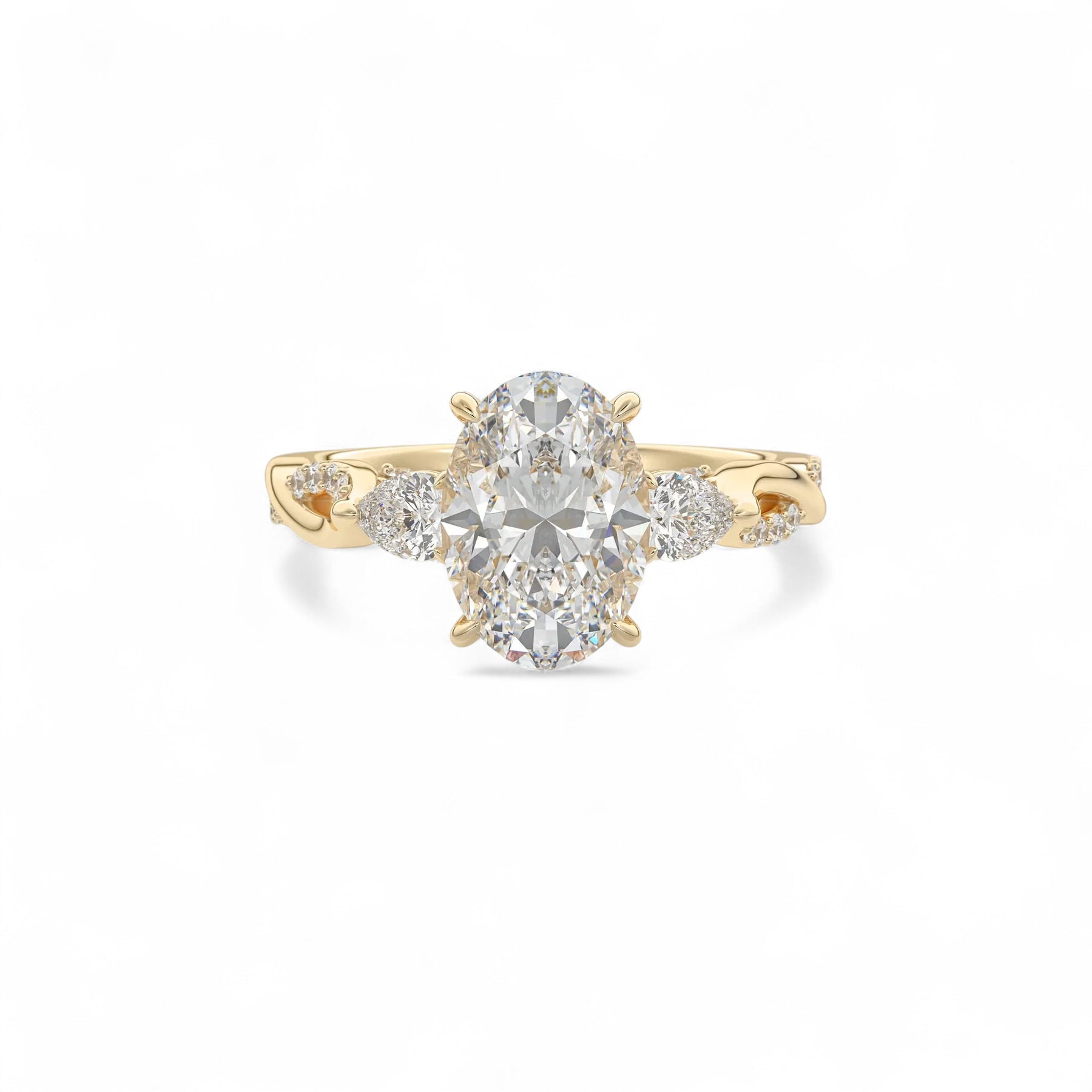 Elara Twisted Vine Oval Diamond Engagement Ring Aura Diamonds