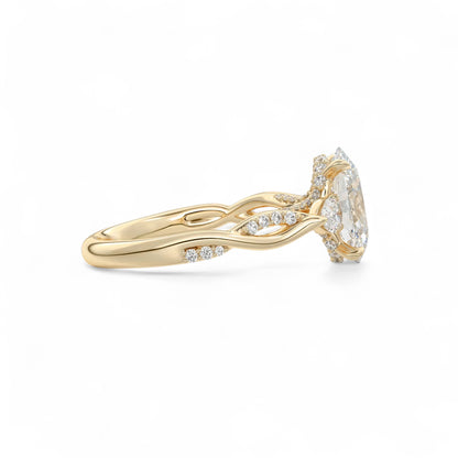 Elara Twisted Vine Oval Diamond Engagement Ring