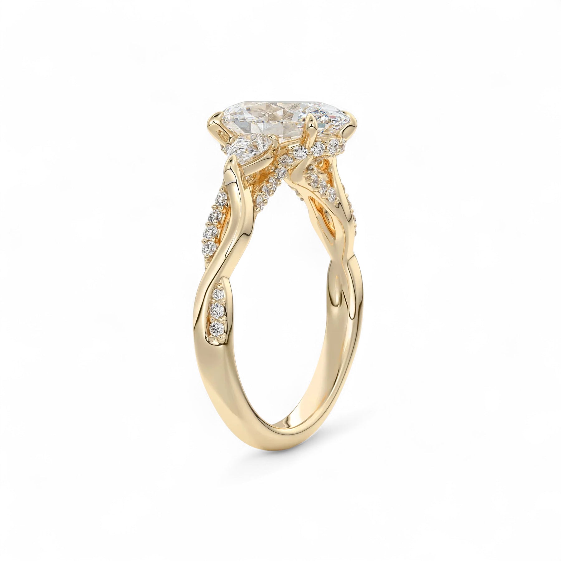 Elara Twisted Vine Oval Diamond Engagement Ring Aura Diamonds