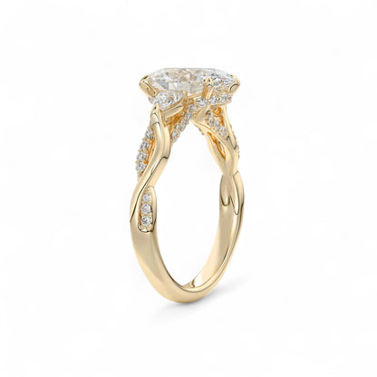 Elara Twisted Vine Oval Diamond Engagement Ring