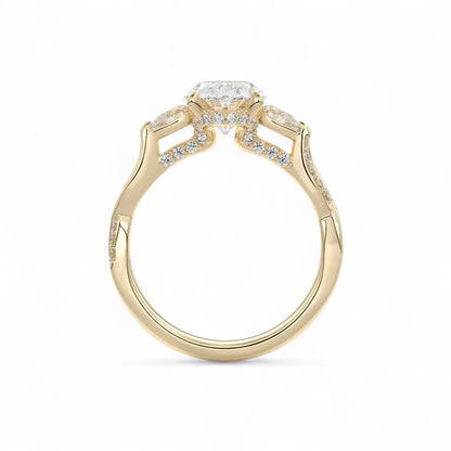 Elara Twisted Vine Oval Diamond Engagement Ring