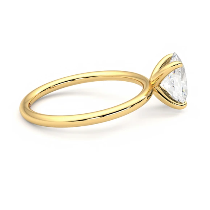 Oval Elongated Cut 3 Carat Solitaire Ring - 4 Prongs - Lab Diamond - IGI Certified Aura Diamonds