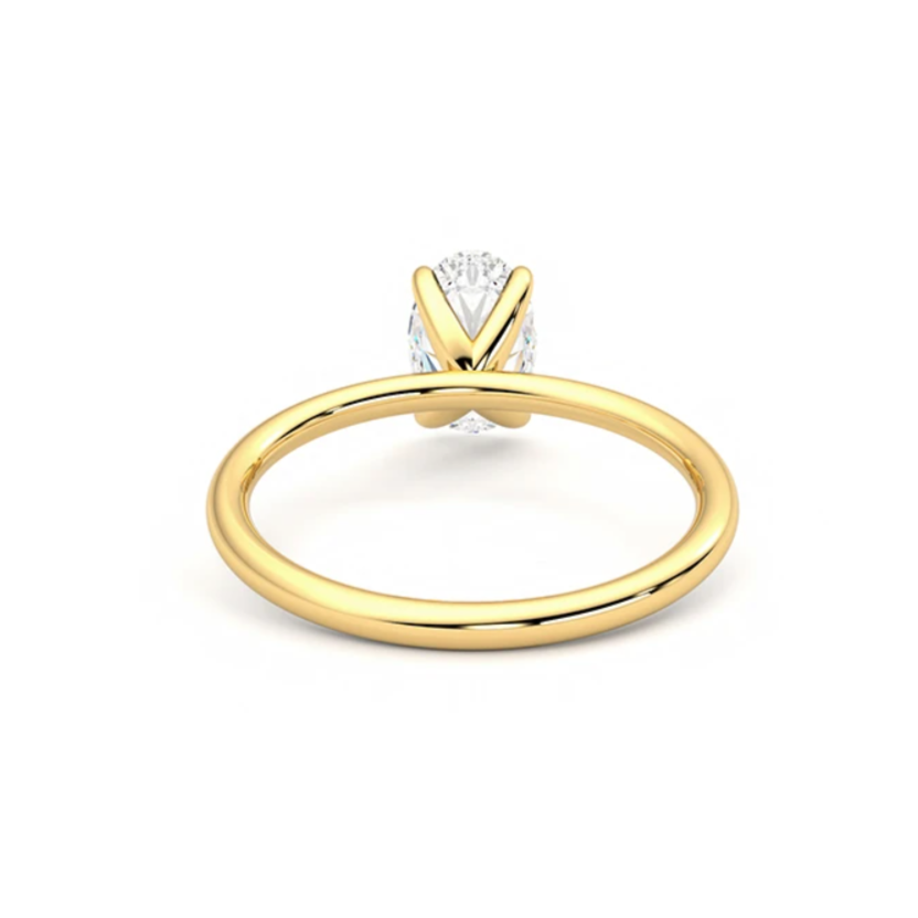 Oval Elongated Cut 3 Carat Solitaire Ring - 4 Prongs - Lab Diamond - IGI Certified Aura Diamonds
