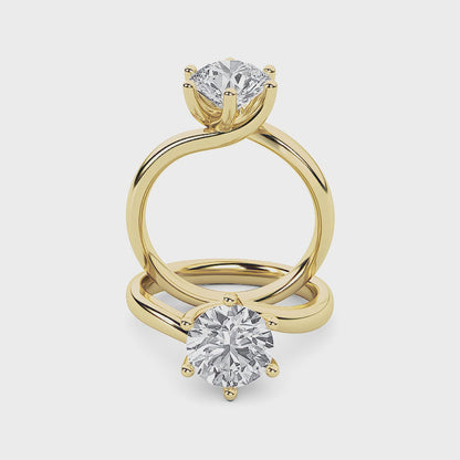 Grace Signature Solitaire - Round Brilliant Cut - Yellow Gold
