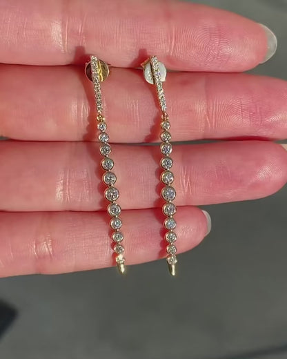 Timeless Dangle Earrings -14K 18K Solid Gold - Moissanite | Luxury Collection