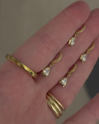 Luxe Blossom Drop Hoop Earrings - Pear Cut - Luxury Moissanite Collection