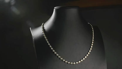 Bezel Tennis Necklace 3MM  | Moissanite - Yellow Gold / Rose Gold / White Gold