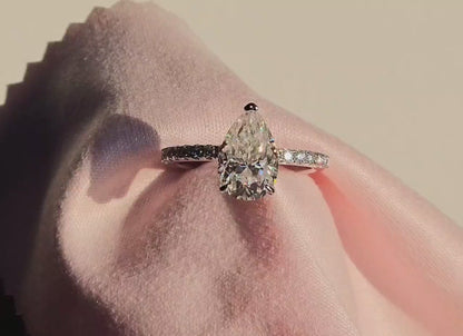 Elegant Pear-Cut 3 Carat Pavé Ring