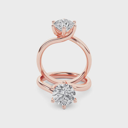 Grace Signature Solitaire - Round Brilliant Cut - Rose Gold