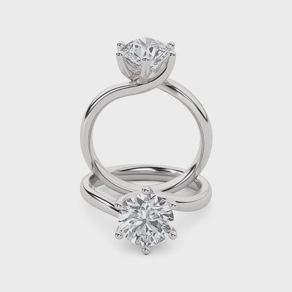 Grace Signature Solitaire - Round Brilliant Cut - White Gold