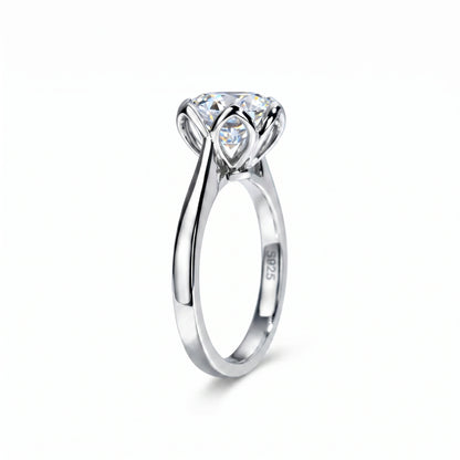 3 Carat Tulip Floral Round Moissanite Engagement Ring