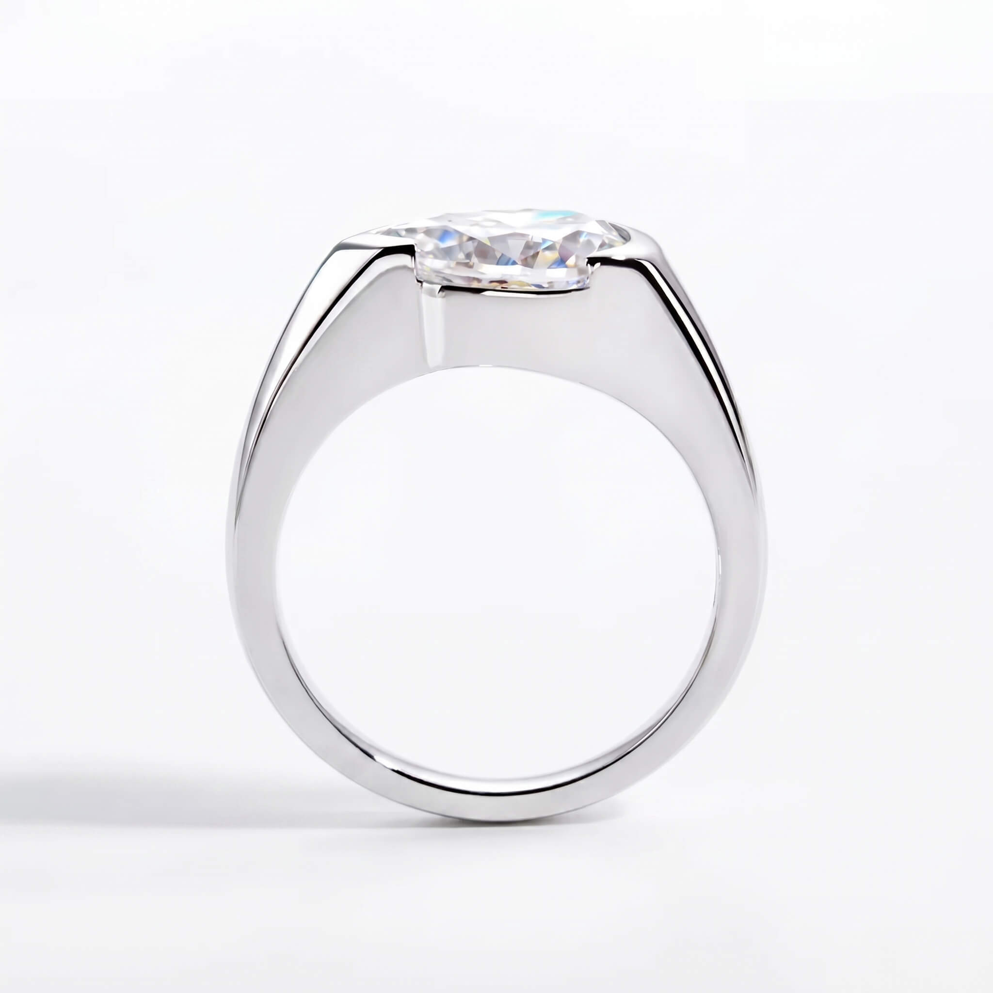 2.5ct East-West Pear Solitaire Moissanite Engagement Ring Aura Diamonds
