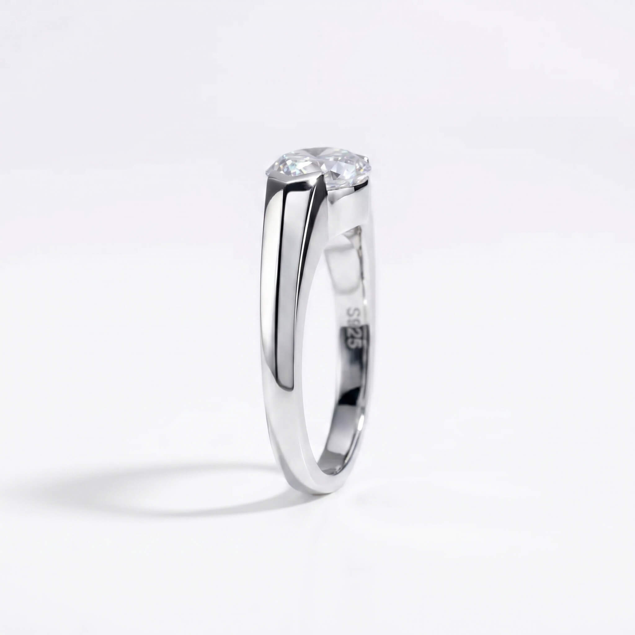 2.5ct East-West Pear Solitaire Moissanite Engagement Ring Aura Diamonds