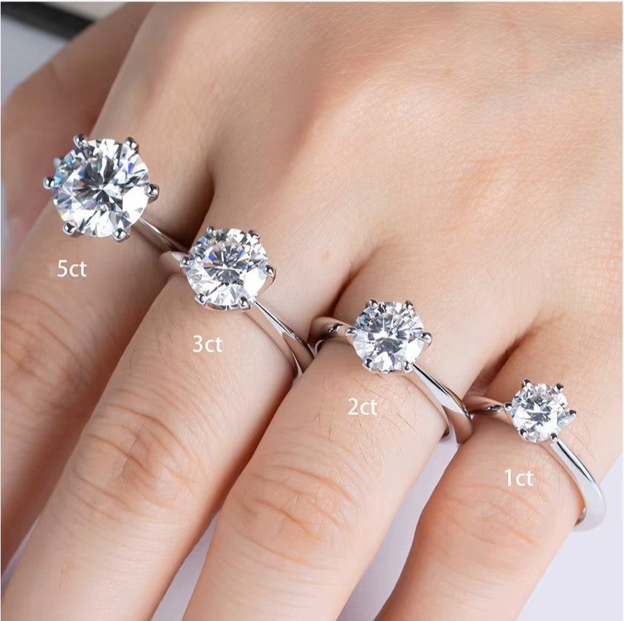 Aura Eternity Solitaire Ring - White Gold - Lab Diamond Round Cut Aura Diamonds