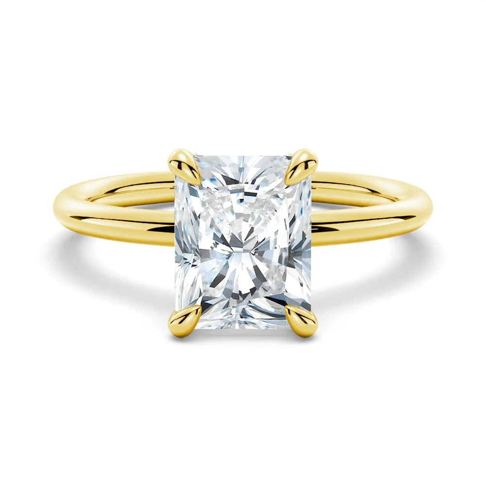2 Carat Radiant Cut Solitaire | 10K 14K 18K Solid Gold | Lab Diamond Aura Diamonds