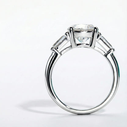 3 Carat Sofia Three-Stone Round Moissanite Engagement Ring