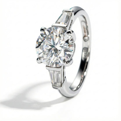 3 Carat Sofia Three-Stone Round Moissanite Engagement Ring