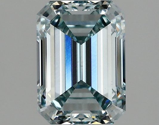Greenish Blue 2 Carat Emerald Cut - VS1 | Loose Lab Grown Diamond for Engagement Ring | IGI Certified