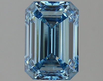 Vivid Blue 2 Carat Emerald Cut - VVS2 | Loose Lab Grown Diamond for Engagement Ring | IGI Certified