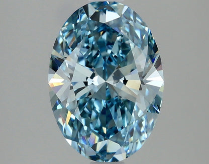 Vivid Blue 2 Carat Oval Cut - VVS2 | Loose Lab Grown Diamond for Engagement Ring | IGI Certified