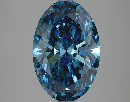 Vivid Blue 3 Carat Oval Cut - VVS2 | Loose Lab Grown Diamond for Engagement Ring | IGI Certified