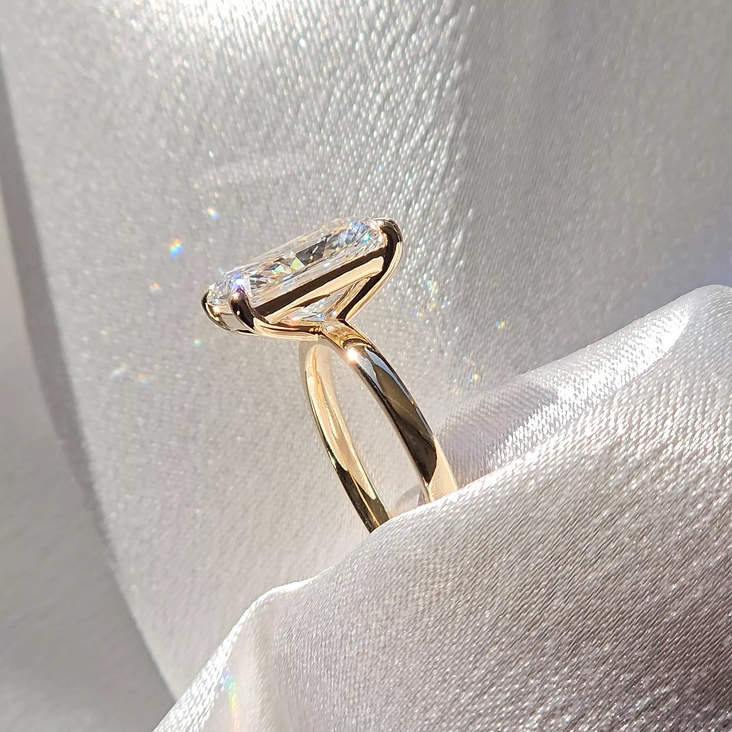 2 Carat Radiant Cut Solitaire | 10K 14K 18K Solid Gold | Lab Diamond Aura Diamonds