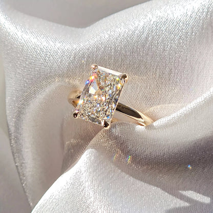 2 Carat Radiant Cut Solitaire | 10K 14K 18K Solid Gold | Lab Diamond Aura Diamonds