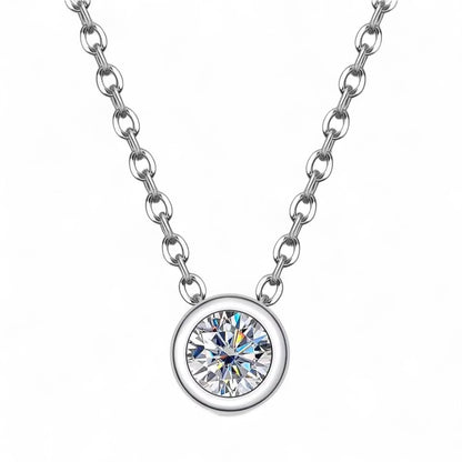 Diamond necklace on a white background
