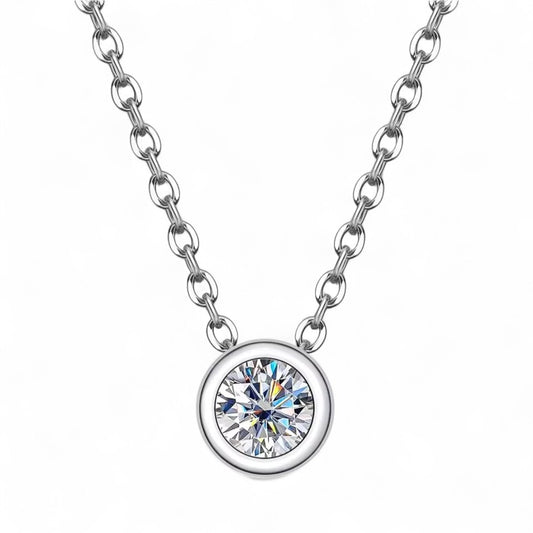 Diamond necklace on a white background