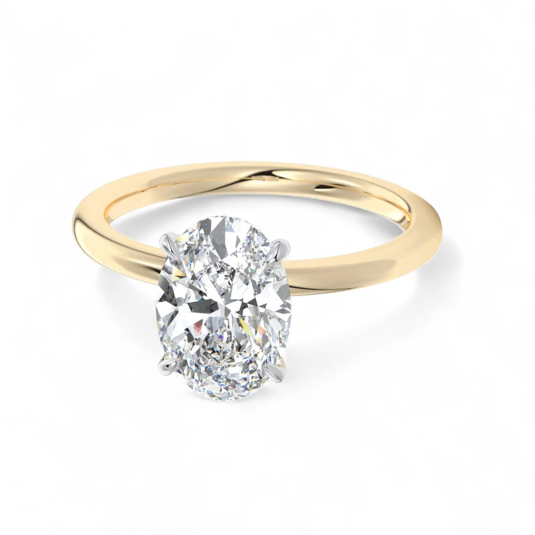 Selena Oval Diamond Solitaire Diamond Ring Aura Diamonds