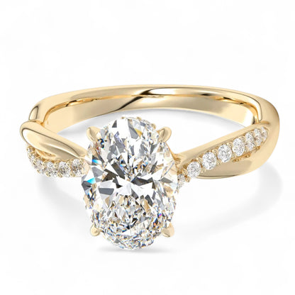 Isla Twist Band Oval Lab Diamond Engagement Ring