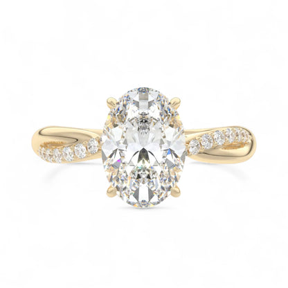 Isla Twist Band Oval Lab Diamond Engagement Ring