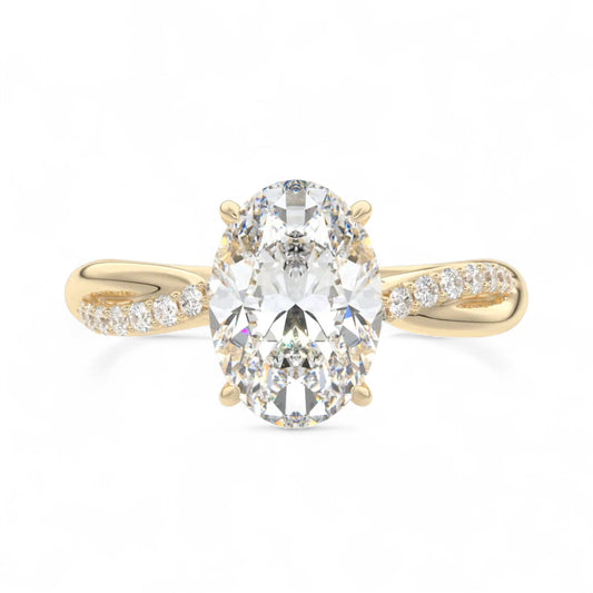 Isla Twist Band Oval Lab Diamond Engagement Ring