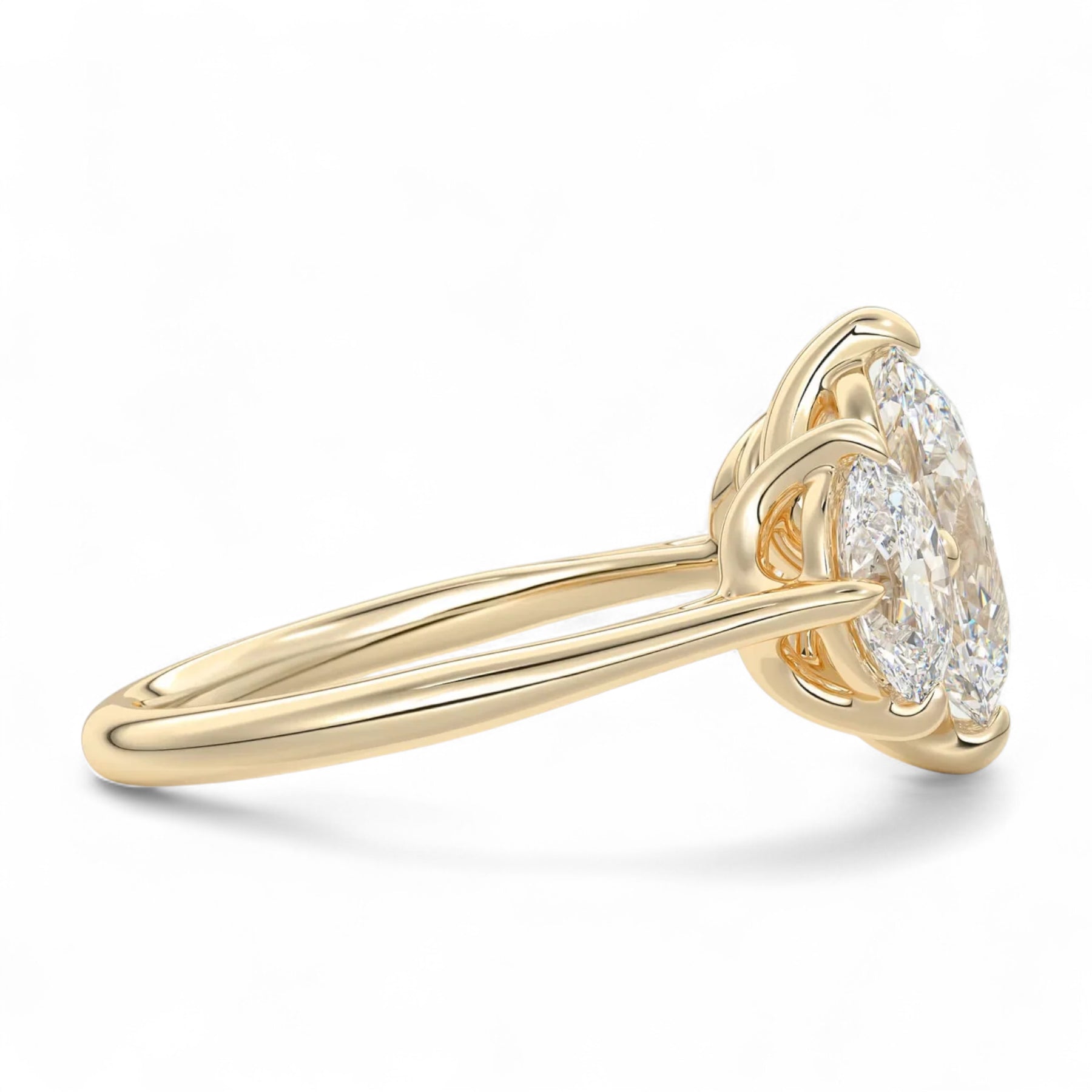 Aurora 4 Carat Oval Three-Stone Lab Diamond Engagement Ring Aura Diamonds