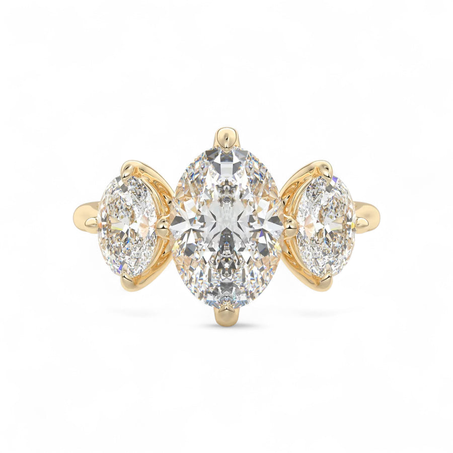 Aurora Oval Three-Stone 4ct | Lab Diamond