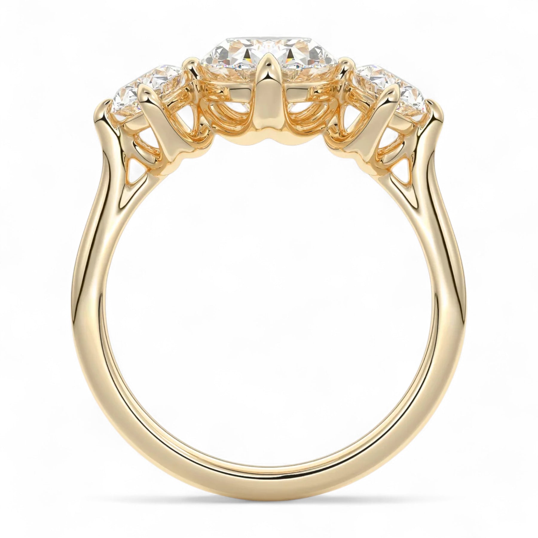 Aurora 4 Carat Oval Three-Stone Lab Diamond Engagement Ring Aura Diamonds