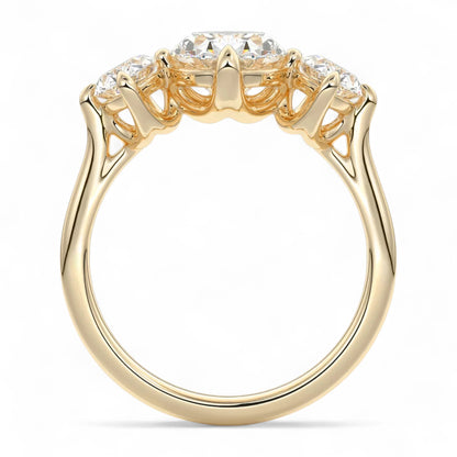 Aurora 4 Carat Oval Three-Stone Lab Diamond Engagement Ring